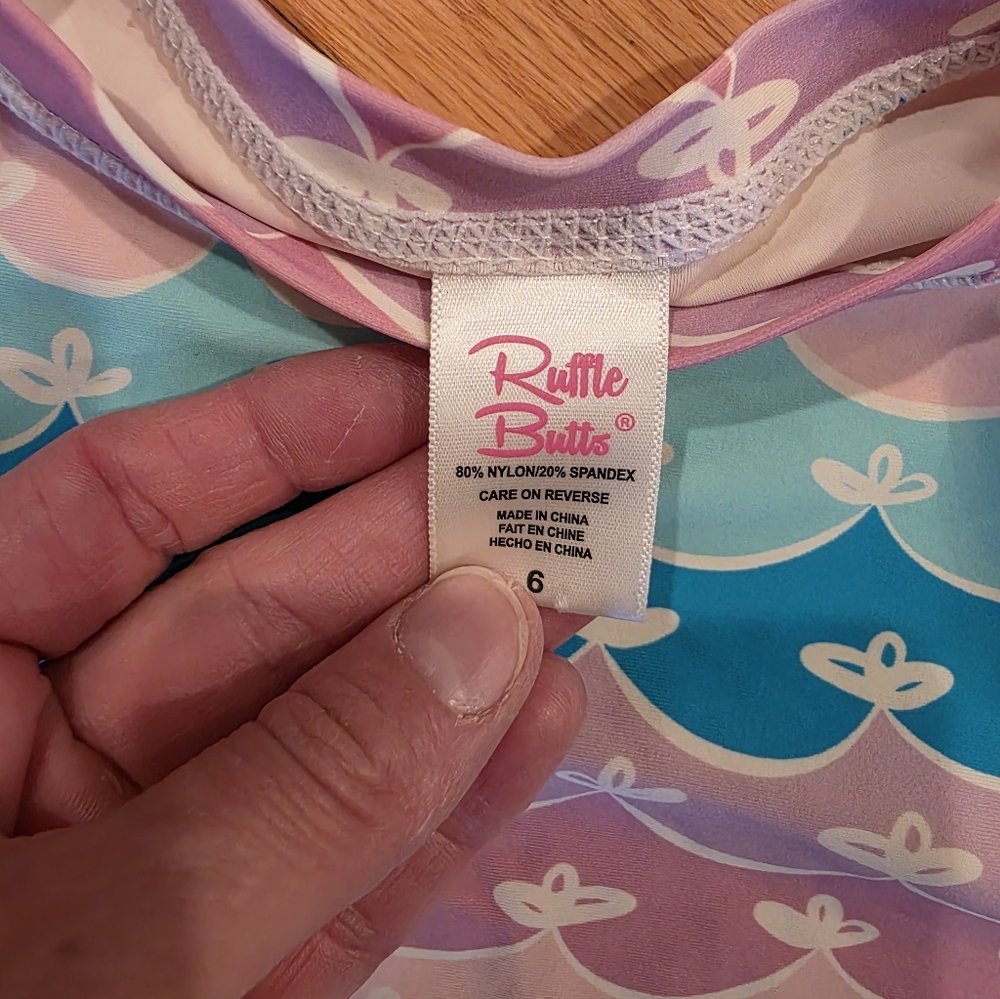 Ruffle Butts Girls Rashguard Top - Picture 2 of 2